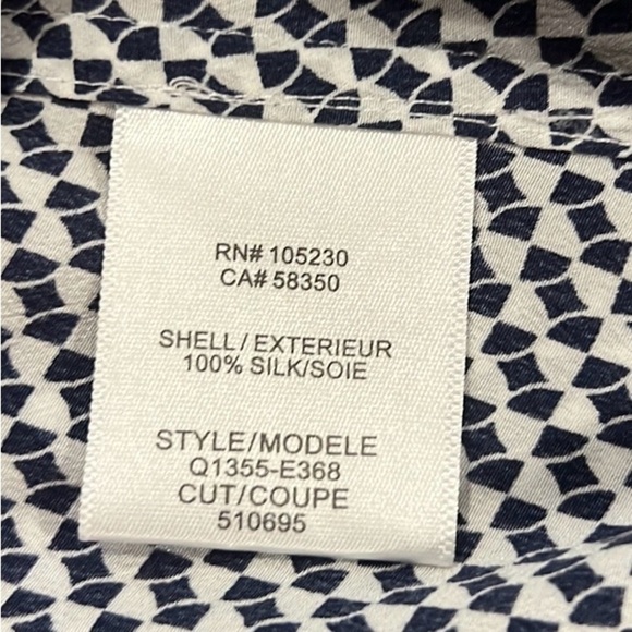 Equipment Lynn black & White geometric print silk button down blouse size S - Picture 7 of 8